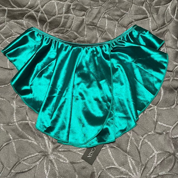 CXIX Pillowtalk Ballerina Skirt - Green Satin - Picture 2 of 4